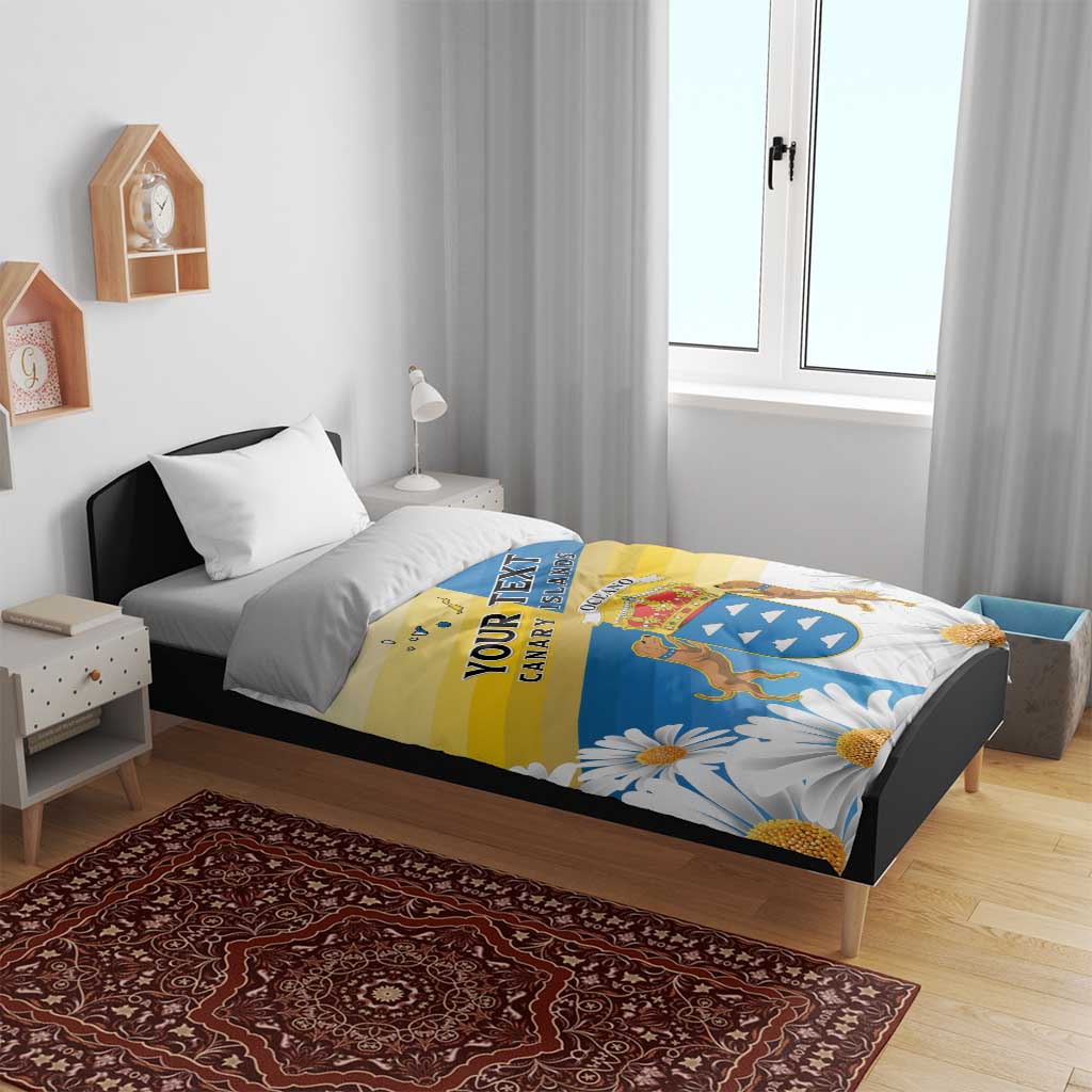 Personalized Canary Islands Bedding Set Coat Of Arms Argyranthemum Frutescens