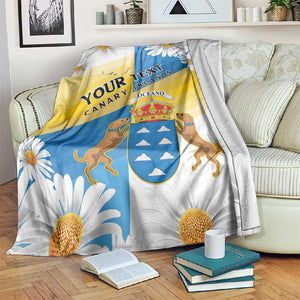 Personalized Canary Islands Blanket Coat Of Arms Argyranthemum Frutescens