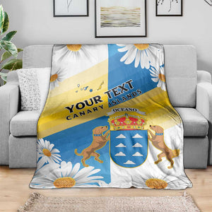 Personalized Canary Islands Blanket Coat Of Arms Argyranthemum Frutescens