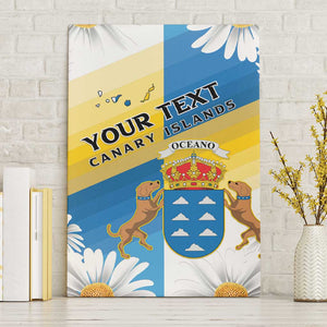 Personalized Canary Islands Canvas Wall Art Coat Of Arms Argyranthemum Frutescens