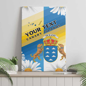 Personalized Canary Islands Canvas Wall Art Coat Of Arms Argyranthemum Frutescens