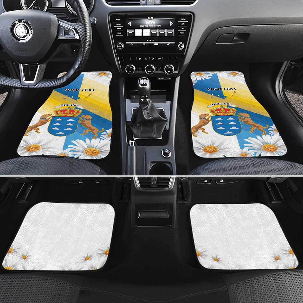 Personalized Canary Islands Car Mats Coat Of Arms Argyranthemum Frutescens