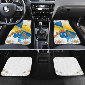 Personalized Canary Islands Car Mats Coat Of Arms Argyranthemum Frutescens