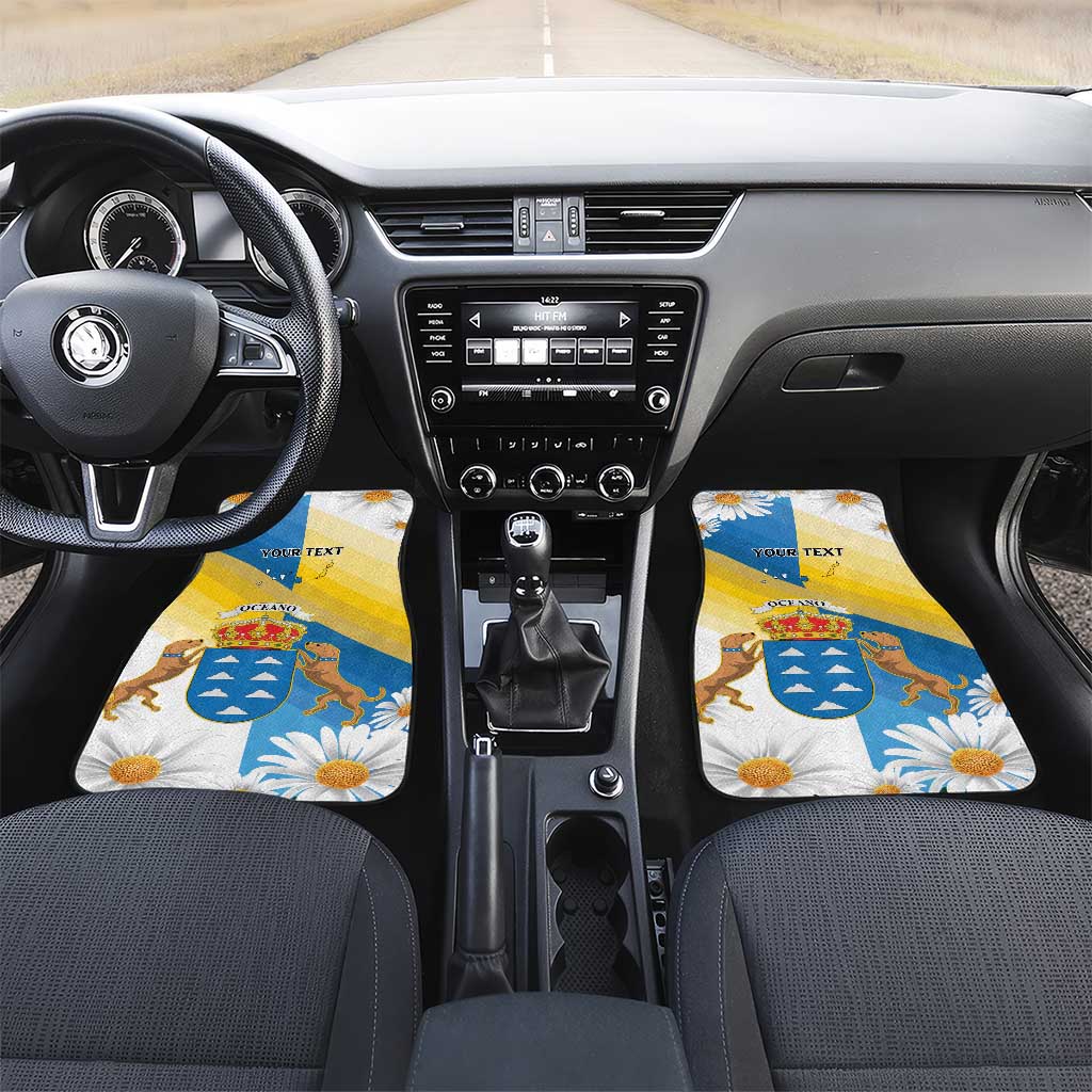 Personalized Canary Islands Car Mats Coat Of Arms Argyranthemum Frutescens