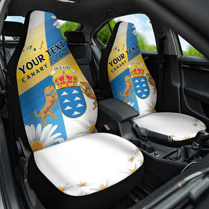 Personalized Canary Islands Car Seat Cover Coat Of Arms Argyranthemum Frutescens