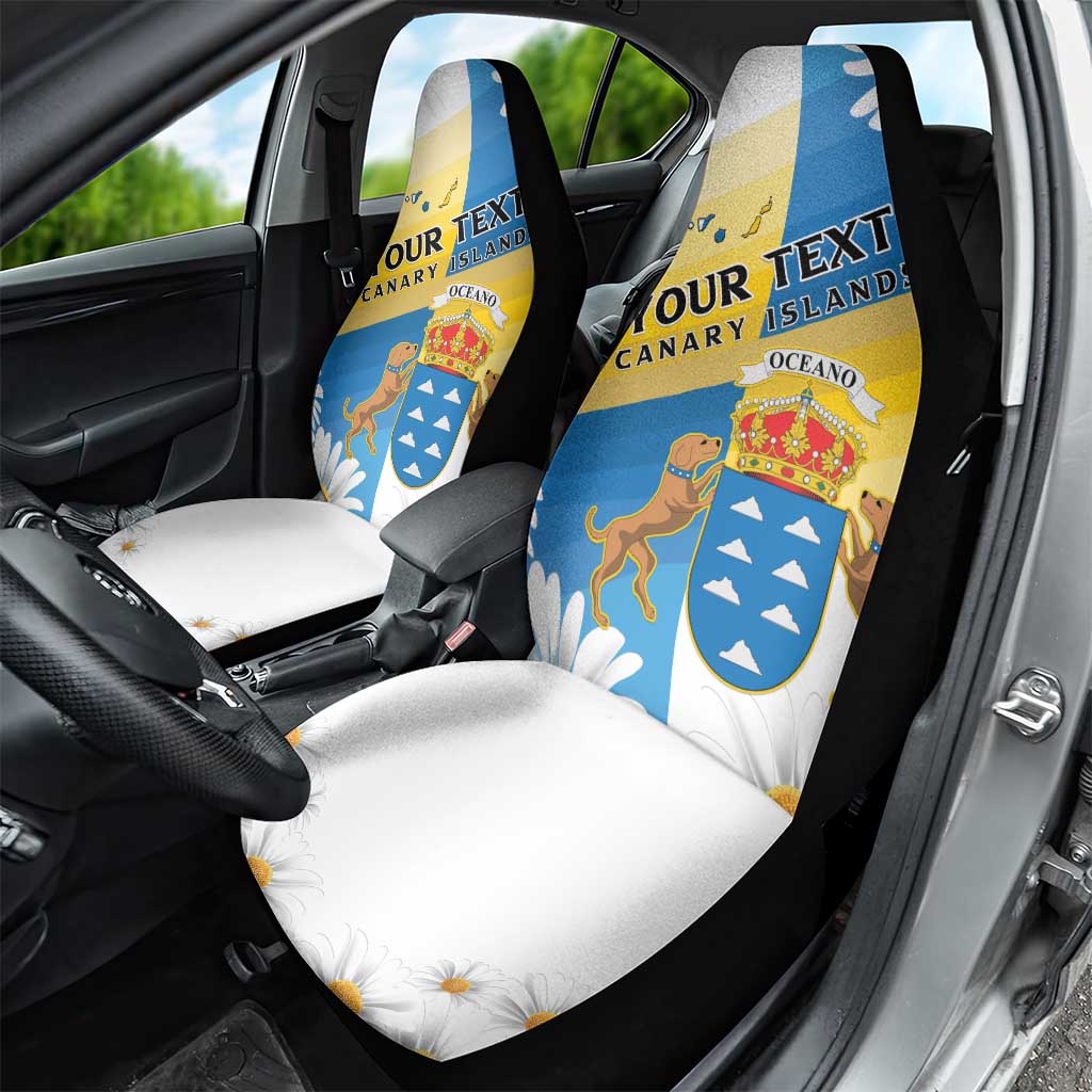 Personalized Canary Islands Car Seat Cover Coat Of Arms Argyranthemum Frutescens