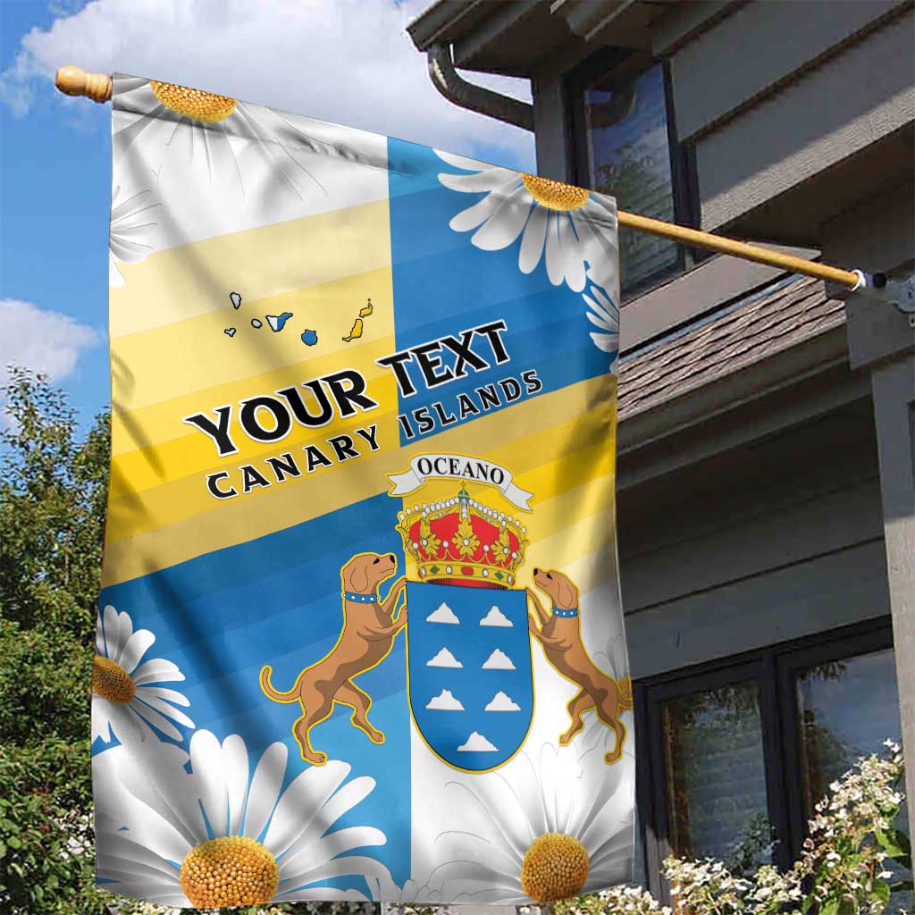 Personalized Canary Islands Garden Flag Coat Of Arms Argyranthemum Frutescens