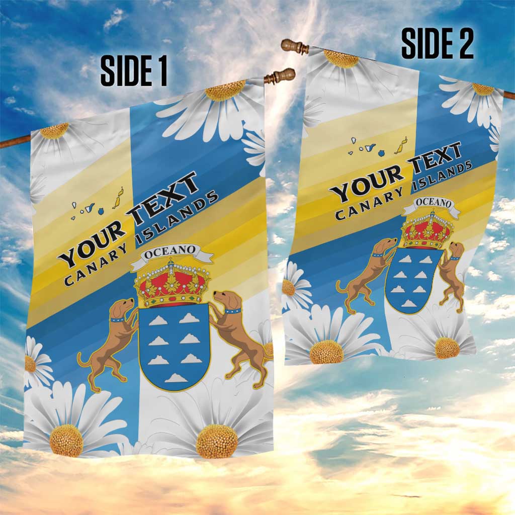 Personalized Canary Islands Garden Flag Coat Of Arms Argyranthemum Frutescens