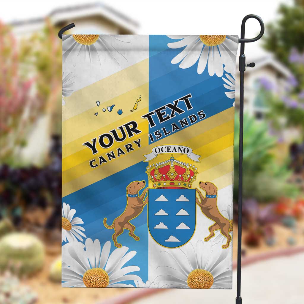 Personalized Canary Islands Garden Flag Coat Of Arms Argyranthemum Frutescens