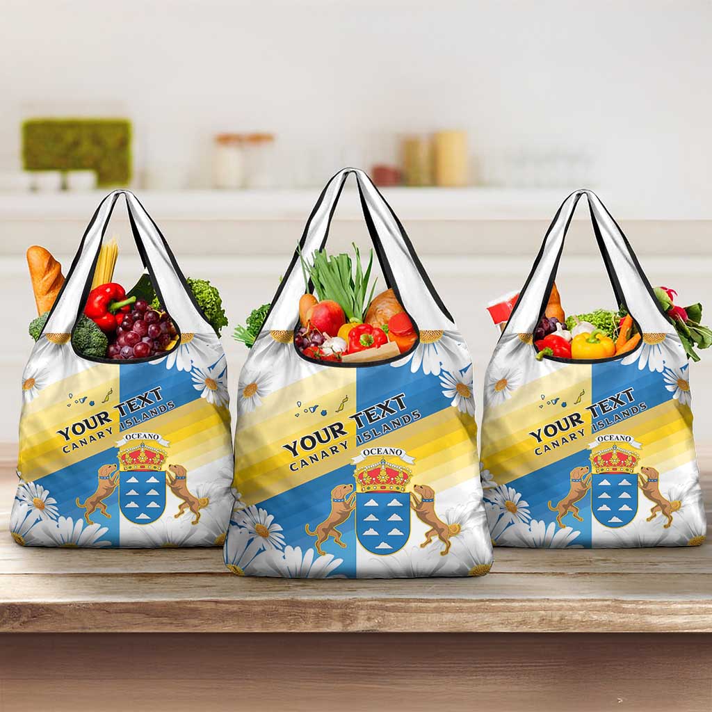 Personalized Canary Islands Grocery Bag Coat Of Arms Argyranthemum Frutescens