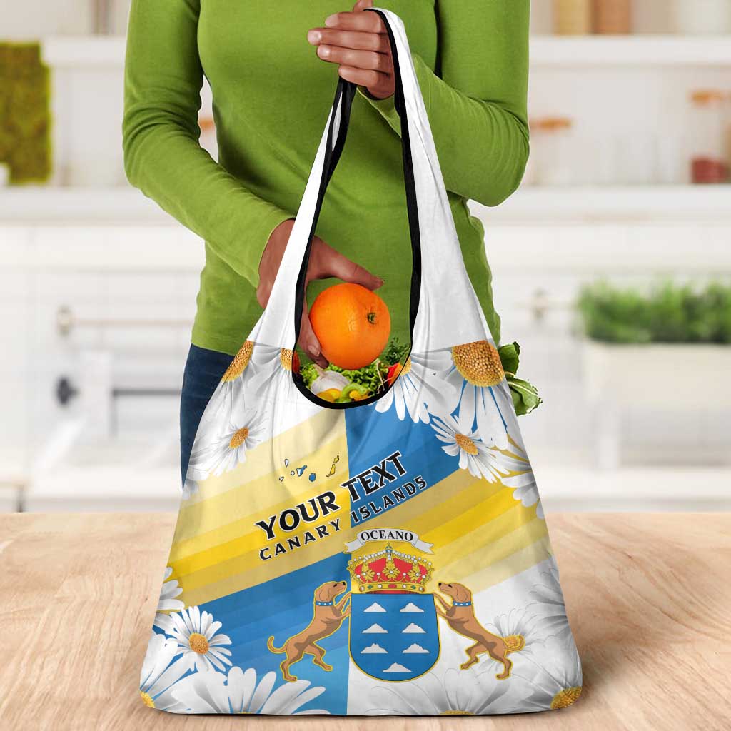 Personalized Canary Islands Grocery Bag Coat Of Arms Argyranthemum Frutescens