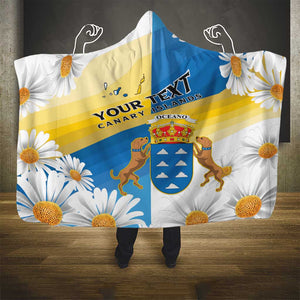 Personalized Canary Islands Hooded Blanket Coat Of Arms Argyranthemum Frutescens