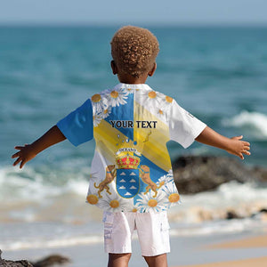 Personalized Canary Islands Kid Hawaiian Shirt Coat Of Arms Argyranthemum Frutescens