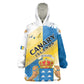 Personalized Canary Islands Kid Wearable Blanket Hoodie Coat Of Arms Argyranthemum Frutescens