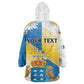 Personalized Canary Islands Kid Wearable Blanket Hoodie Coat Of Arms Argyranthemum Frutescens