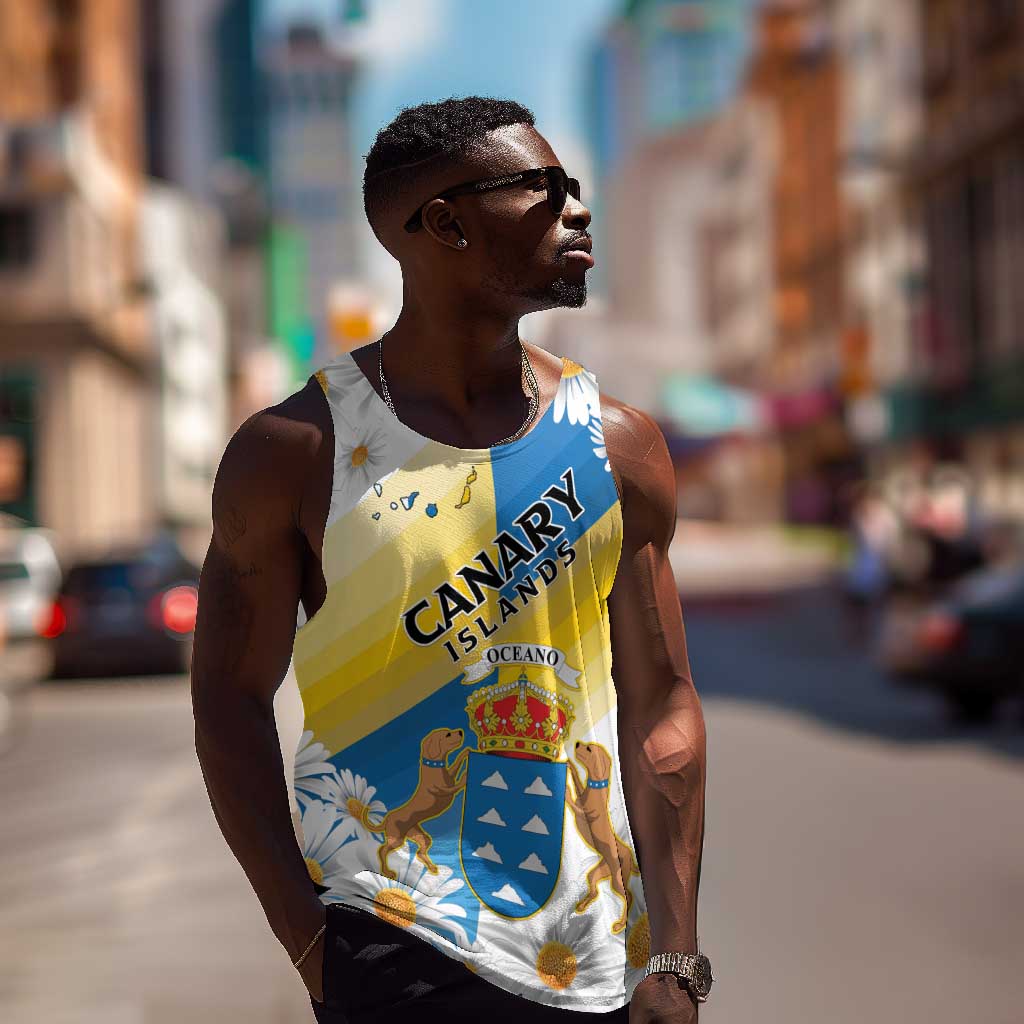 Personalized Canary Islands Men Tank Top Coat Of Arms Argyranthemum Frutescens