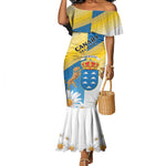 Personalized Canary Islands Mermaid Dress Coat Of Arms Argyranthemum Frutescens