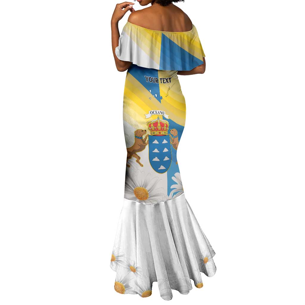 Personalized Canary Islands Mermaid Dress Coat Of Arms Argyranthemum Frutescens