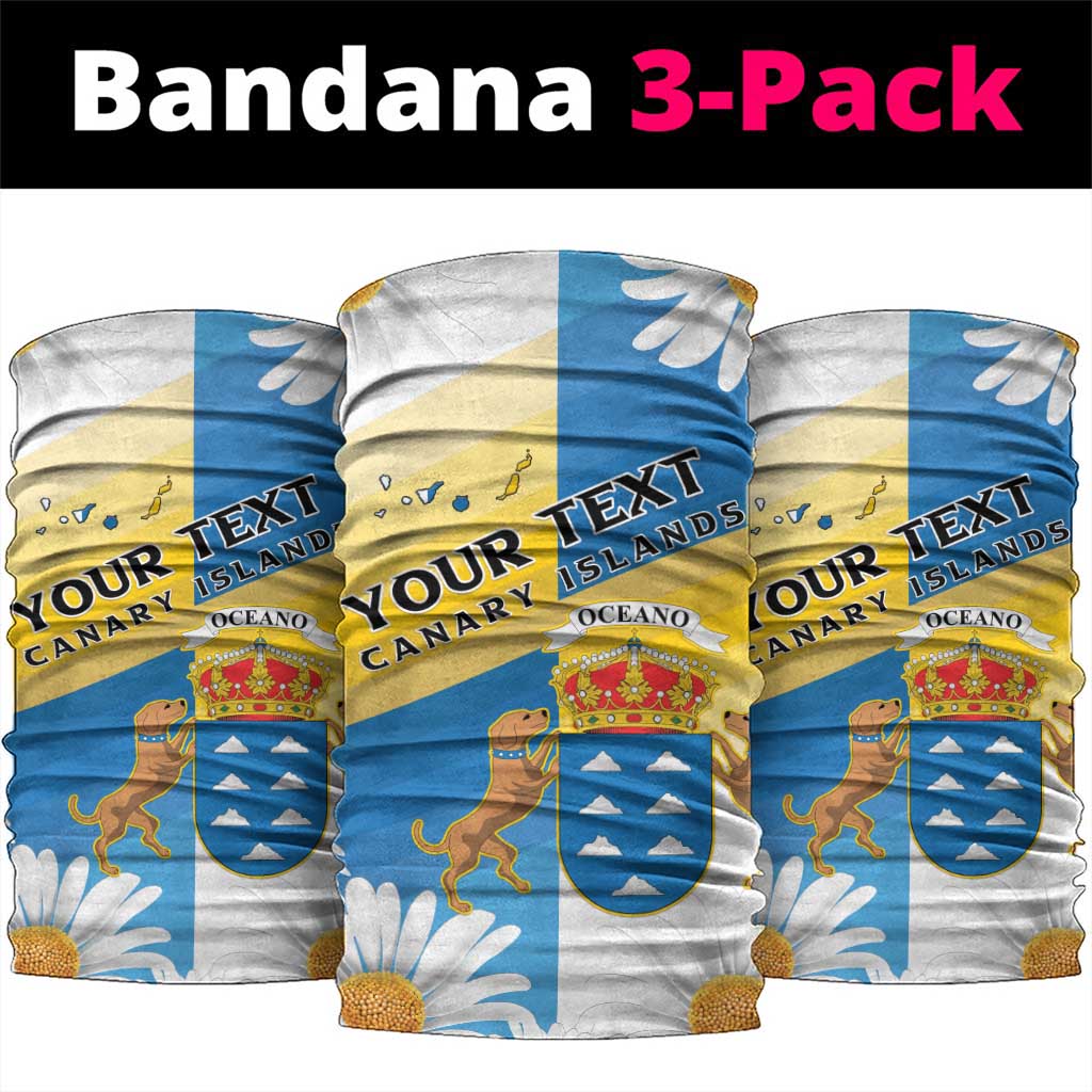 Personalized Canary Islands Neck Gaiter Coat Of Arms Argyranthemum Frutescens LT15
