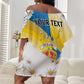 Personalized Canary Islands Off Shoulder Short Dress Coat Of Arms Argyranthemum Frutescens