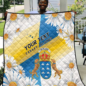 Personalized Canary Islands Quilt Coat Of Arms Argyranthemum Frutescens