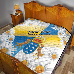 Personalized Canary Islands Quilt Coat Of Arms Argyranthemum Frutescens