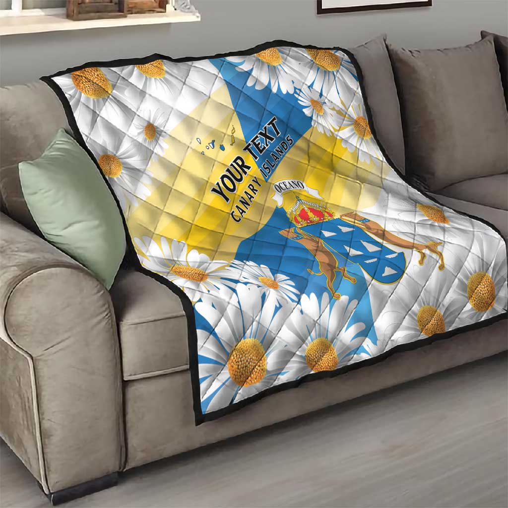 Personalized Canary Islands Quilt Coat Of Arms Argyranthemum Frutescens