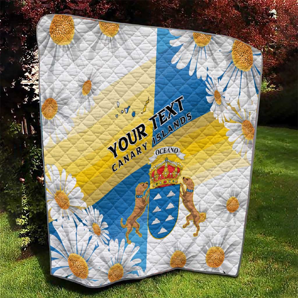Personalized Canary Islands Quilt Coat Of Arms Argyranthemum Frutescens