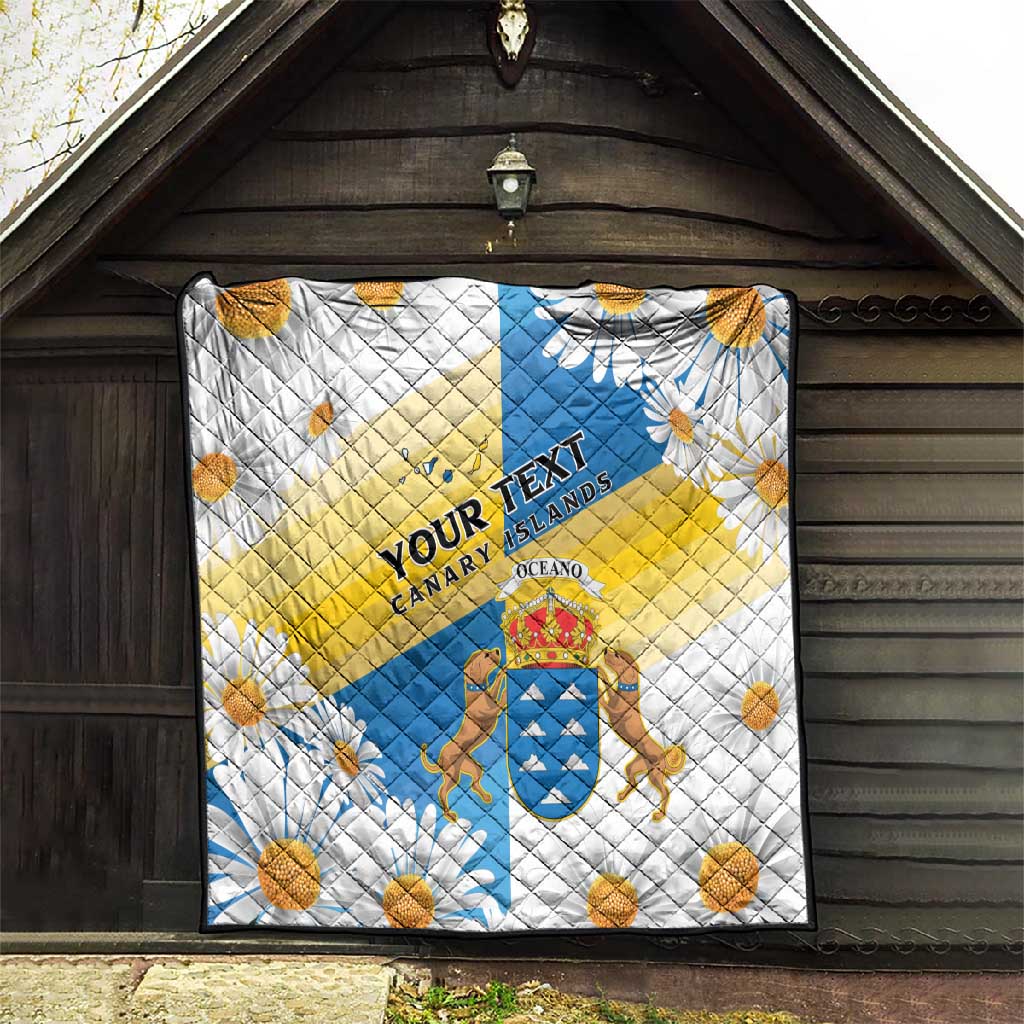 Personalized Canary Islands Quilt Coat Of Arms Argyranthemum Frutescens