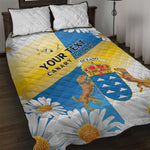 Personalized Canary Islands Quilt Bed Set Coat Of Arms Argyranthemum Frutescens