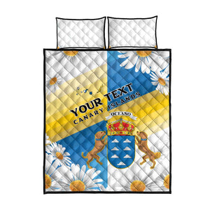 Personalized Canary Islands Quilt Bed Set Coat Of Arms Argyranthemum Frutescens