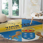 Personalized Canary Islands Round Carpet Coat Of Arms Argyranthemum Frutescens