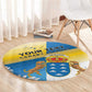 Personalized Canary Islands Round Carpet Coat Of Arms Argyranthemum Frutescens