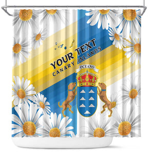 Personalized Canary Islands Shower Curtain Coat Of Arms Argyranthemum Frutescens