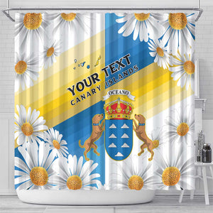 Personalized Canary Islands Shower Curtain Coat Of Arms Argyranthemum Frutescens