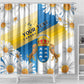 Personalized Canary Islands Shower Curtain Coat Of Arms Argyranthemum Frutescens