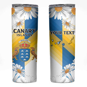 Personalized Canary Islands Skinny Tumbler Coat Of Arms Argyranthemum Frutescens