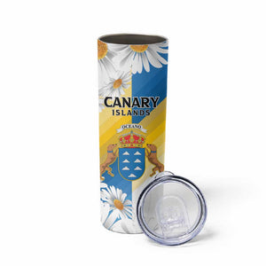 Personalized Canary Islands Skinny Tumbler Coat Of Arms Argyranthemum Frutescens