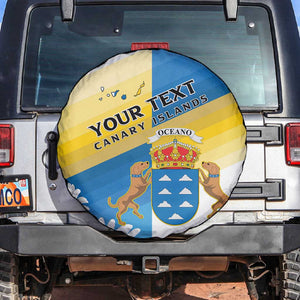 Personalized Canary Islands Spare Tire Cover Coat Of Arms Argyranthemum Frutescens