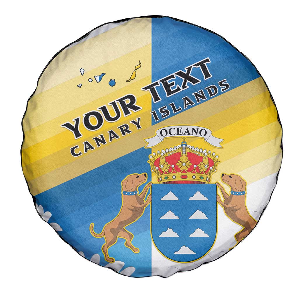 Personalized Canary Islands Spare Tire Cover Coat Of Arms Argyranthemum Frutescens