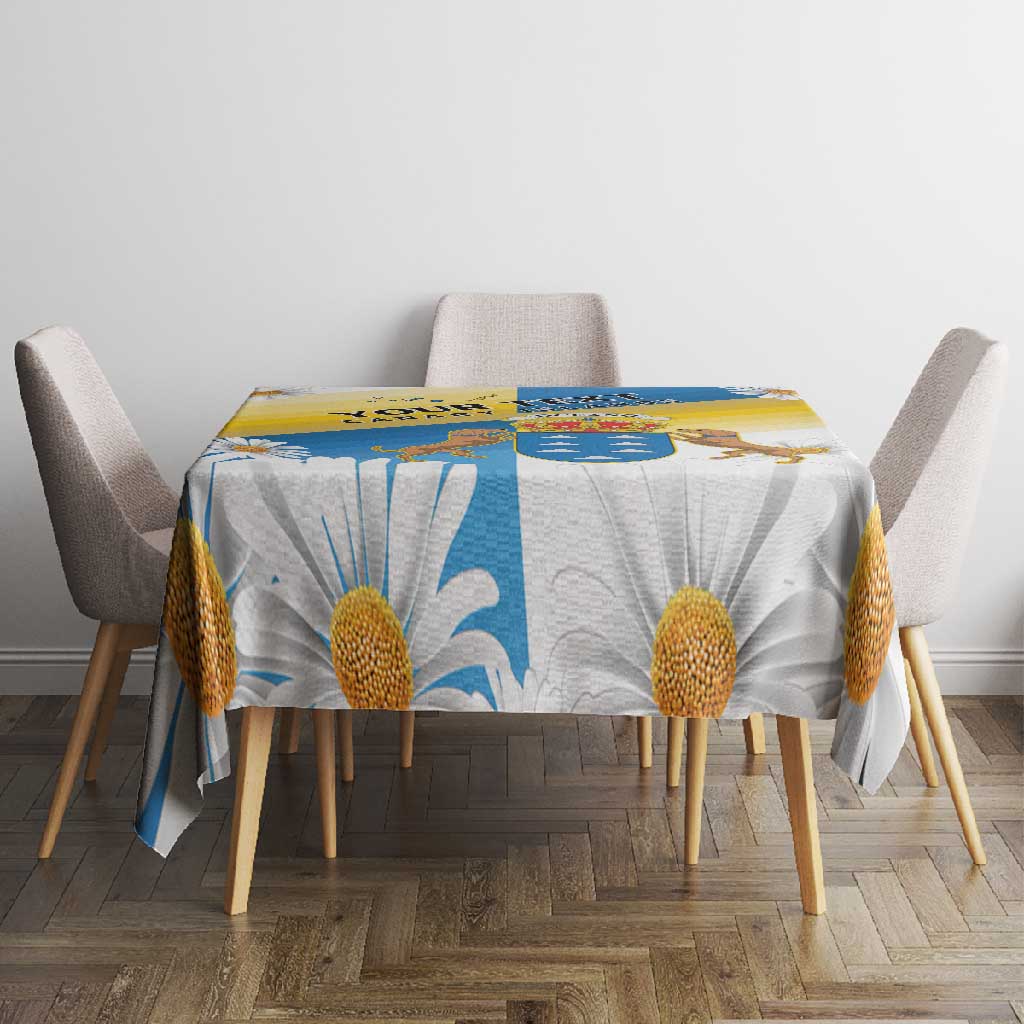 Personalized Canary Islands Tablecloth Coat Of Arms Argyranthemum Frutescens