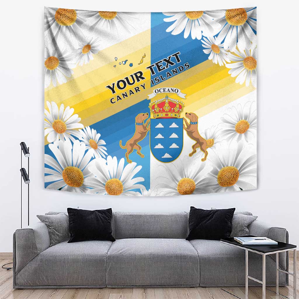 Personalized Canary Islands Tapestry Coat Of Arms Argyranthemum Frutescens