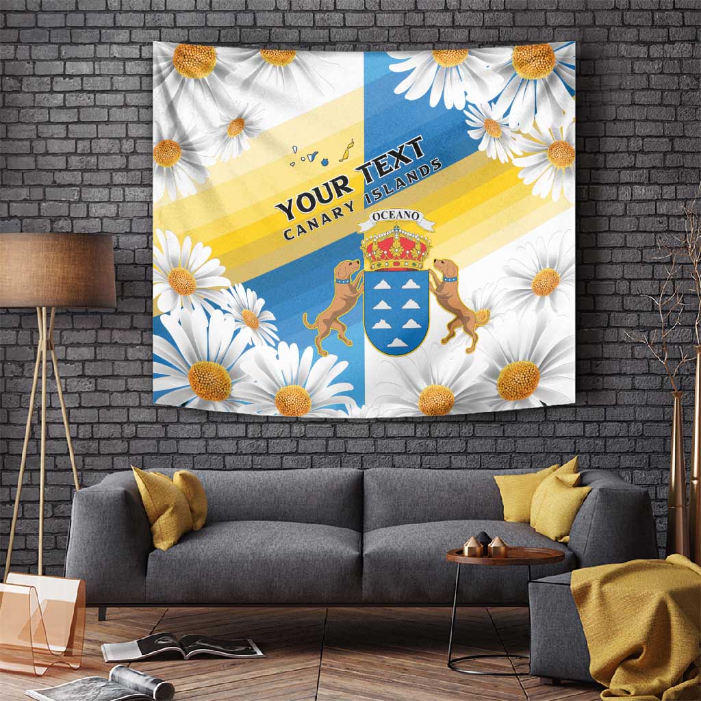 Personalized Canary Islands Tapestry Coat Of Arms Argyranthemum Frutescens