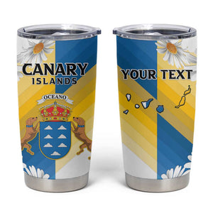 Personalized Canary Islands Tumbler Cup Coat Of Arms Argyranthemum Frutescens