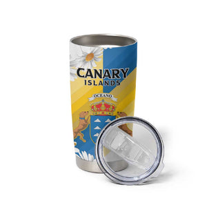 Personalized Canary Islands Tumbler Cup Coat Of Arms Argyranthemum Frutescens
