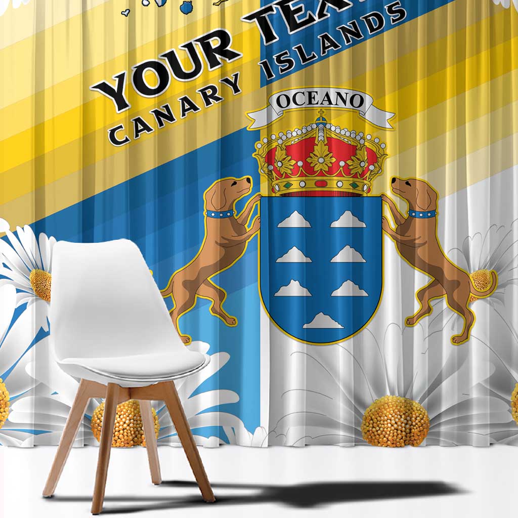 Personalized Canary Islands Window Curtain Coat Of Arms Argyranthemum Frutescens