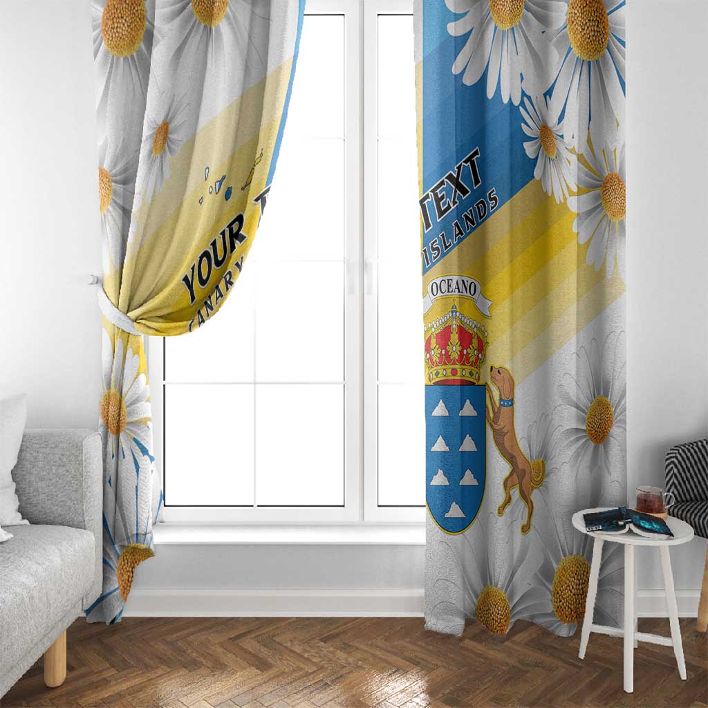Personalized Canary Islands Window Curtain Coat Of Arms Argyranthemum Frutescens