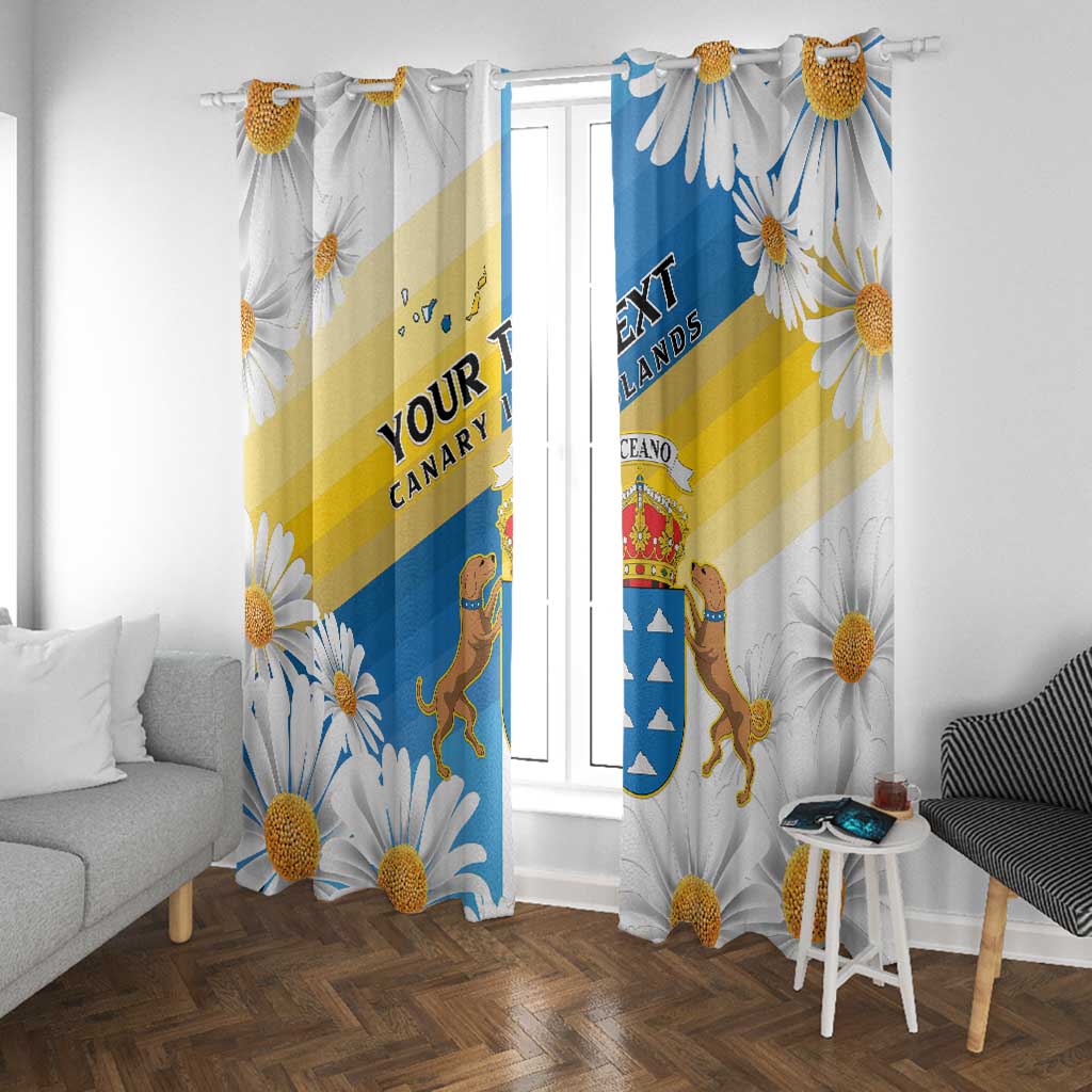 Personalized Canary Islands Window Curtain Coat Of Arms Argyranthemum Frutescens