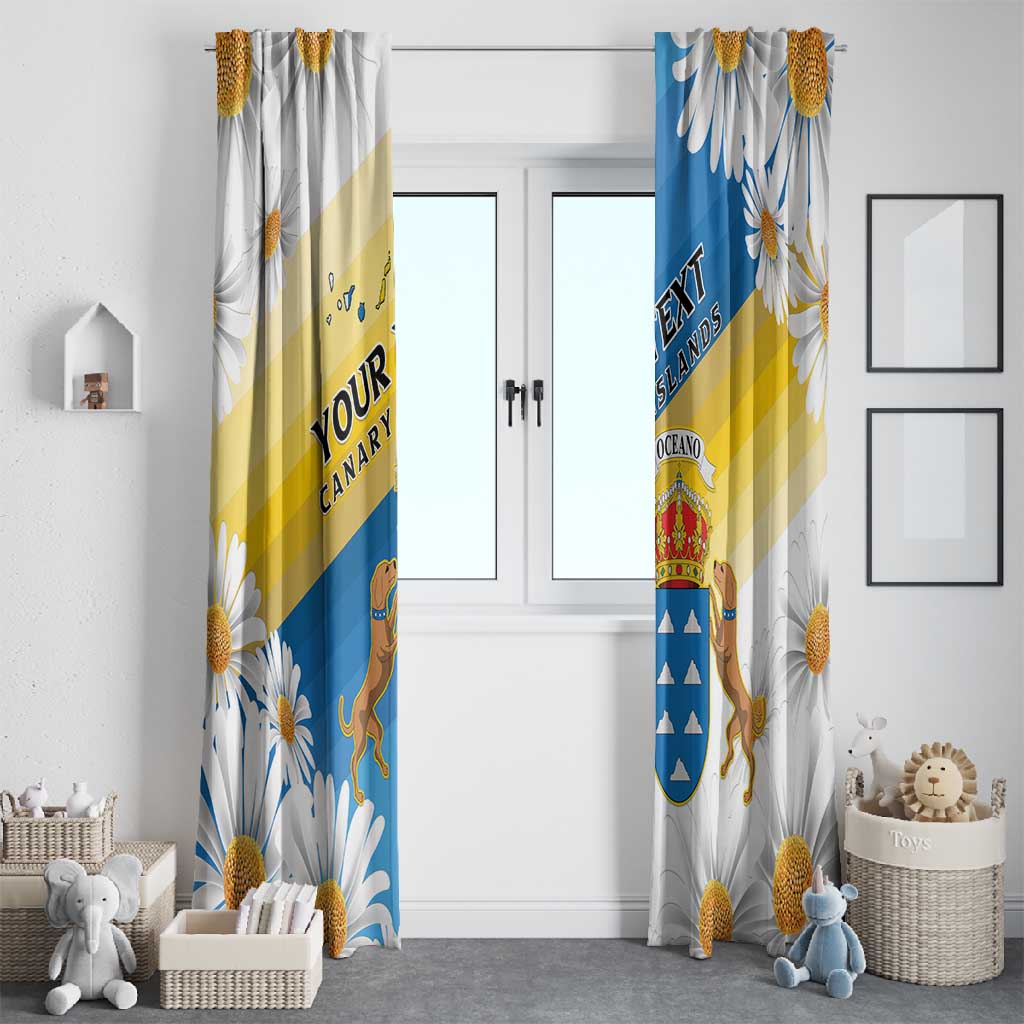 Personalized Canary Islands Window Curtain Coat Of Arms Argyranthemum Frutescens