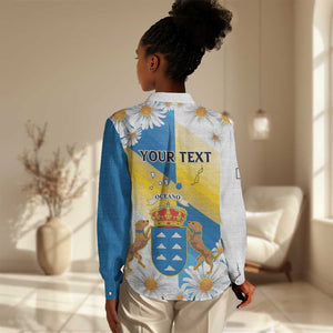Personalized Canary Islands Women Casual Shirt Coat Of Arms Argyranthemum Frutescens